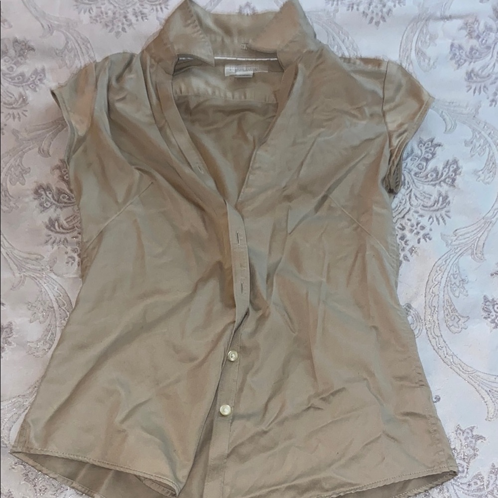 Women's Beige Short Sleeve Top